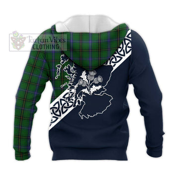 MacKendrick (McKendrick) Tartan Knitted Hoodie Featuring Thistle and Scotland Map - Tartan Vibes Clothing