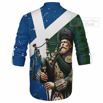 MacKendrick (McKendrick) Tartan Ghillie Kilt Shirt with Family Crest Scottish Bagpiper Vibes - Tartan Vibes Clothing