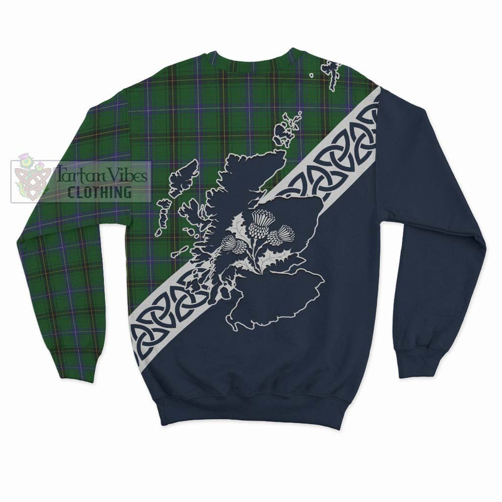 MacKendrick (McKendrick) Tartan Sweatshirt Featuring Thistle and Scotland Map - Tartan Vibes Clothing