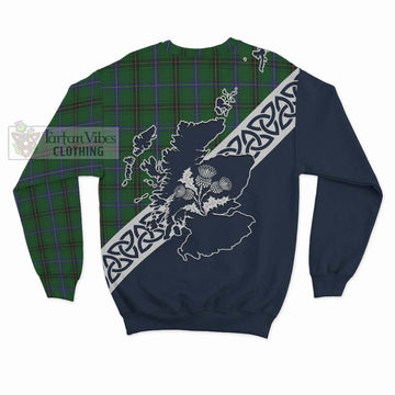 MacKendrick (McKendrick) Tartan Sweatshirt Featuring Thistle and Scotland Map - Tartan Vibes Clothing