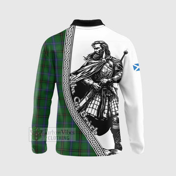 MacKendrick (McKendrick) Tartan Clan Crest Long Sleeve Polo Shirt with Highlander Warrior Celtic Style - Tartan Vibes Clothing
