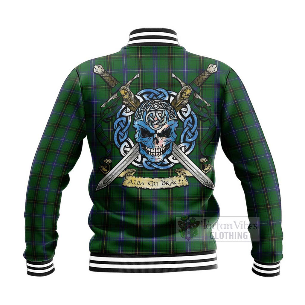 MacKendrick (McKendrick) Tartan Baseball Jacket with Family Crest Celtic Skull Style - Tartan Vibes Clothing