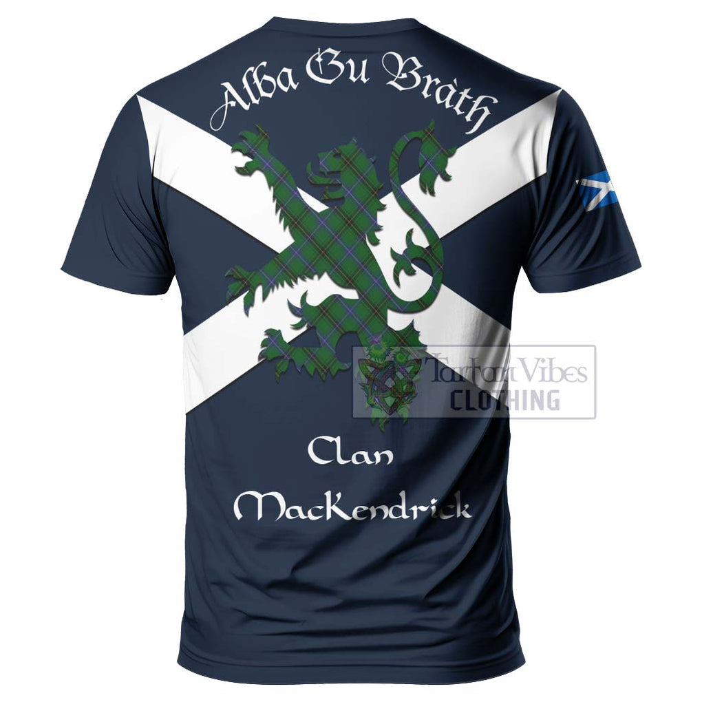 Tartan Vibes Clothing MacKendrick (McKendrick) Tartan Lion Rampant T-Shirt – Proudly Display Your Heritage with Alba Gu Brath and Clan Name