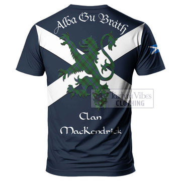 Tartan Vibes Clothing MacKendrick (McKendrick) Tartan Lion Rampant T-Shirt – Proudly Display Your Heritage with Alba Gu Brath and Clan Name