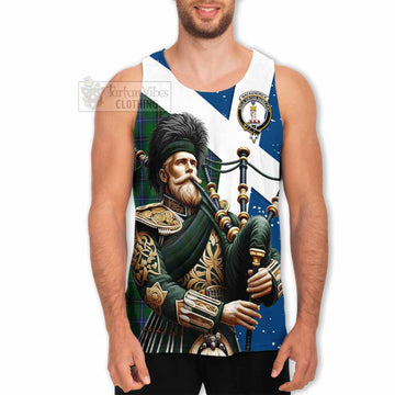 MacKendrick (McKendrick) Tartan Men's Tank Top with Family Crest Scottish Bagpiper Vibes - Tartan Vibes Clothing