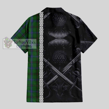 MacKendrick (McKendrick) Tartan Hawaiian Shirt with Family Crest Cross Sword Thistle Celtic Vibes - Tartan Vibes Clothing