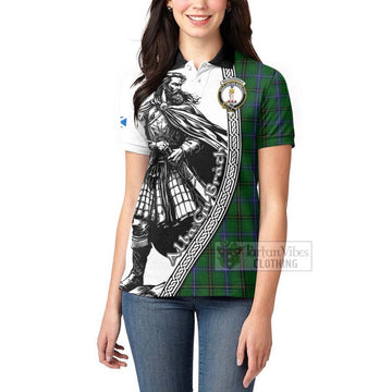 MacKendrick (McKendrick) Tartan Clan Crest Women's Polo Shirt with Highlander Warrior Celtic Style - Tartan Vibes Clothing