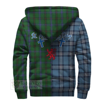 MacKendrick (McKendrick) Tartan Sherpa Hoodie Happy St. Andrew's Day Half Tartan Style - Tartan Vibes Clothing