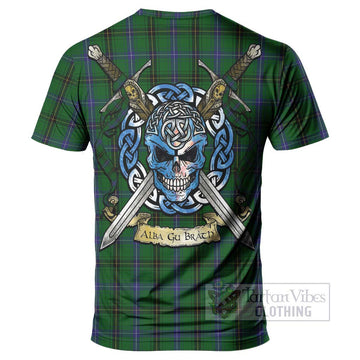 Tartan Vibes Clothing MacKendrick (McKendrick) Tartan T-Shirt with Family Crest Celtic Skull Style