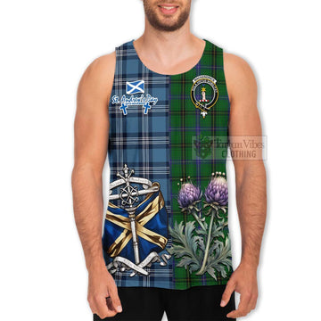 MacKendrick (McKendrick) Tartan Men's Tank Top Happy St. Andrew's Day Half Tartan Style - Tartan Vibes Clothing