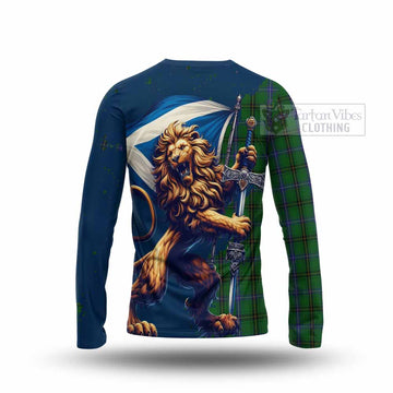 MacKendrick (McKendrick) Tartan Family Crest Long Sleeve T-Shirt with Scottish Majestic Lion - Tartan Vibes Clothing