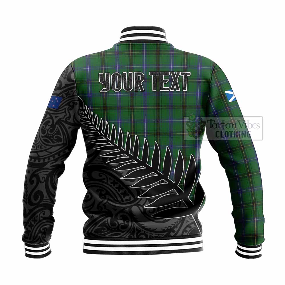 Tartan Vibes Clothing MacKendrick (McKendrick) Crest Tartan Baseball Jacket with New Zealand Silver Fern Half Style