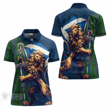 MacKendrick (McKendrick) Tartan Family Crest Women's Polo Shirt with Scottish Majestic Lion - Tartan Vibes Clothing