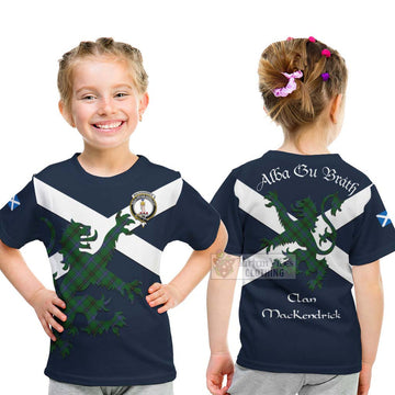 MacKendrick (McKendrick) Tartan Lion Rampant Kid T-Shirt Proudly Display Your Heritage with Alba Gu Brath and Clan Name - Tartan Vibes Clothing