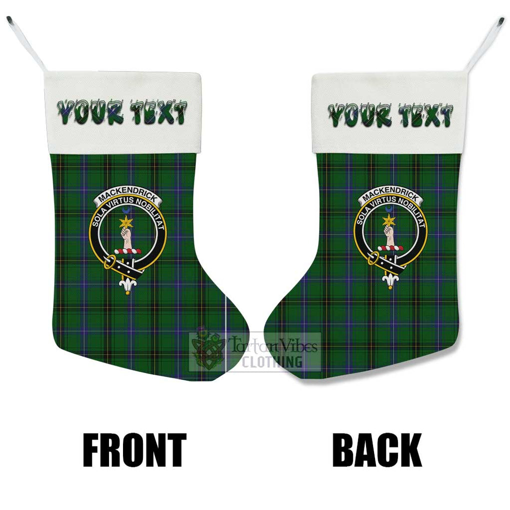 MacKendrick (McKendrick) Tartan Family Crest Christmas Stocking with Personalized Text - Tartan Vibes Clothing