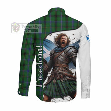 MacKendrick (McKendrick) Crest Tartan Long Sleeve Button Shirt Inspired by the Freedom of Scottish Warrior