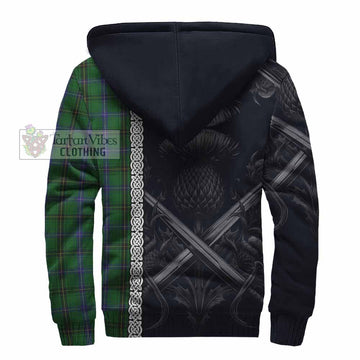 MacKendrick (McKendrick) Tartan Sherpa Hoodie with Family Crest Cross Sword Thistle Celtic Vibes - Tartan Vibes Clothing