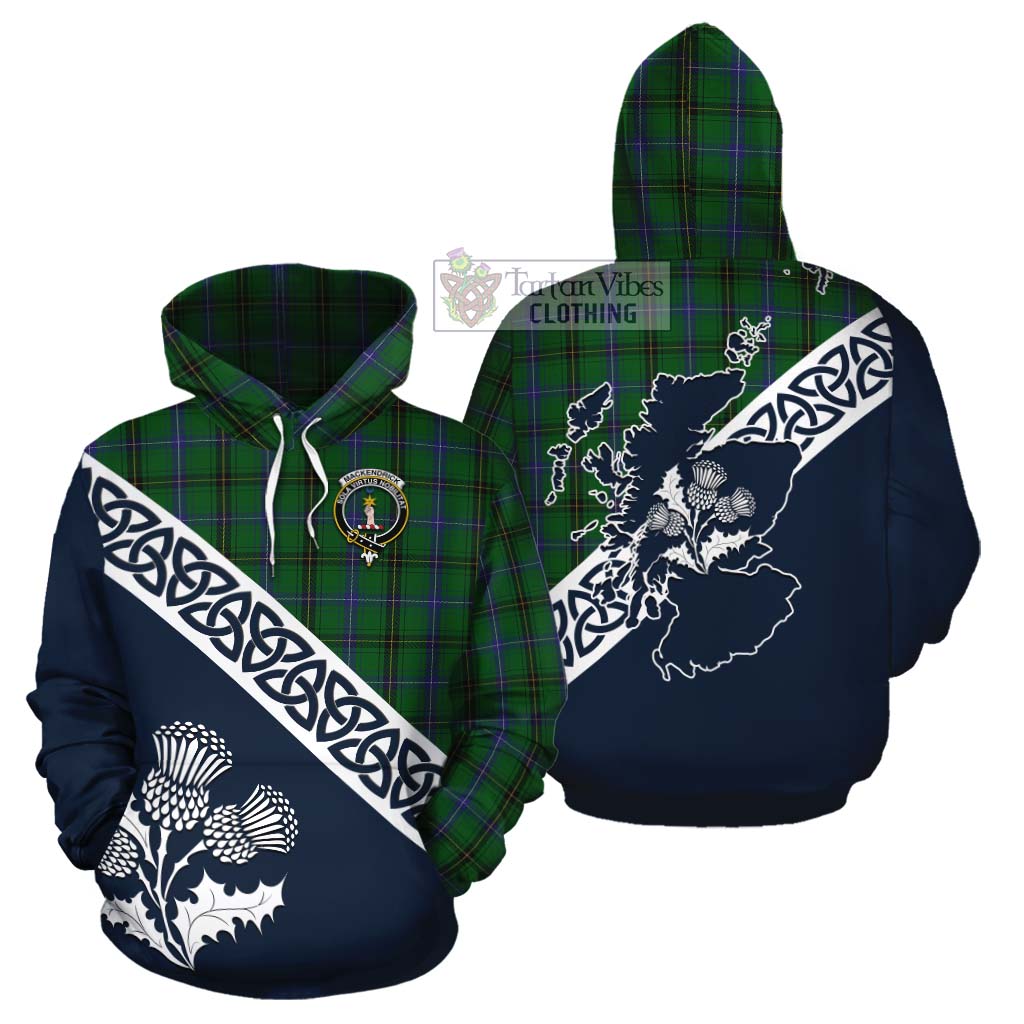 MacKendrick (McKendrick) Tartan Cotton Hoodie Featuring Thistle and Scotland Map Zip Hoodie - Tartan Vibes Clothing
