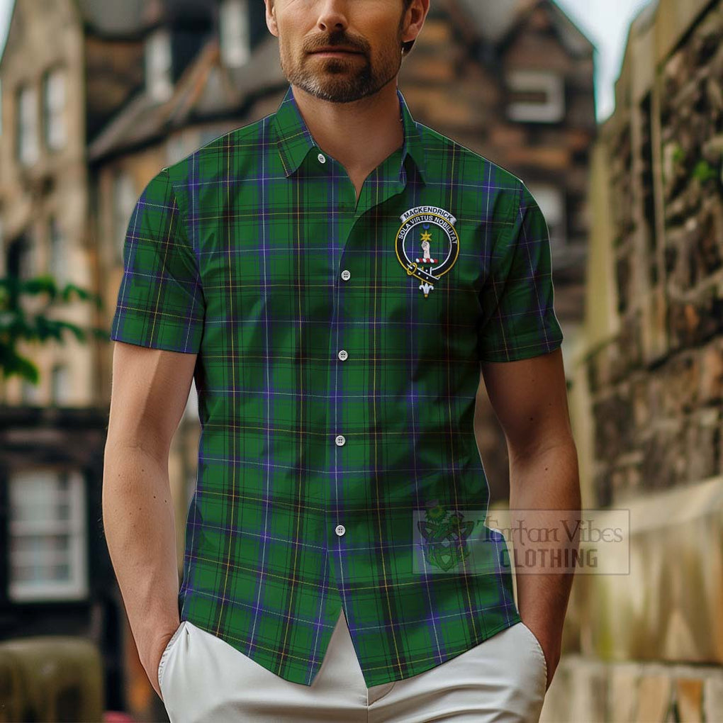 MacKendrick (McKendrick) Tartan Hawaiian Shirt with Family Crest Celtic Skull Style - Tartan Vibes Clothing