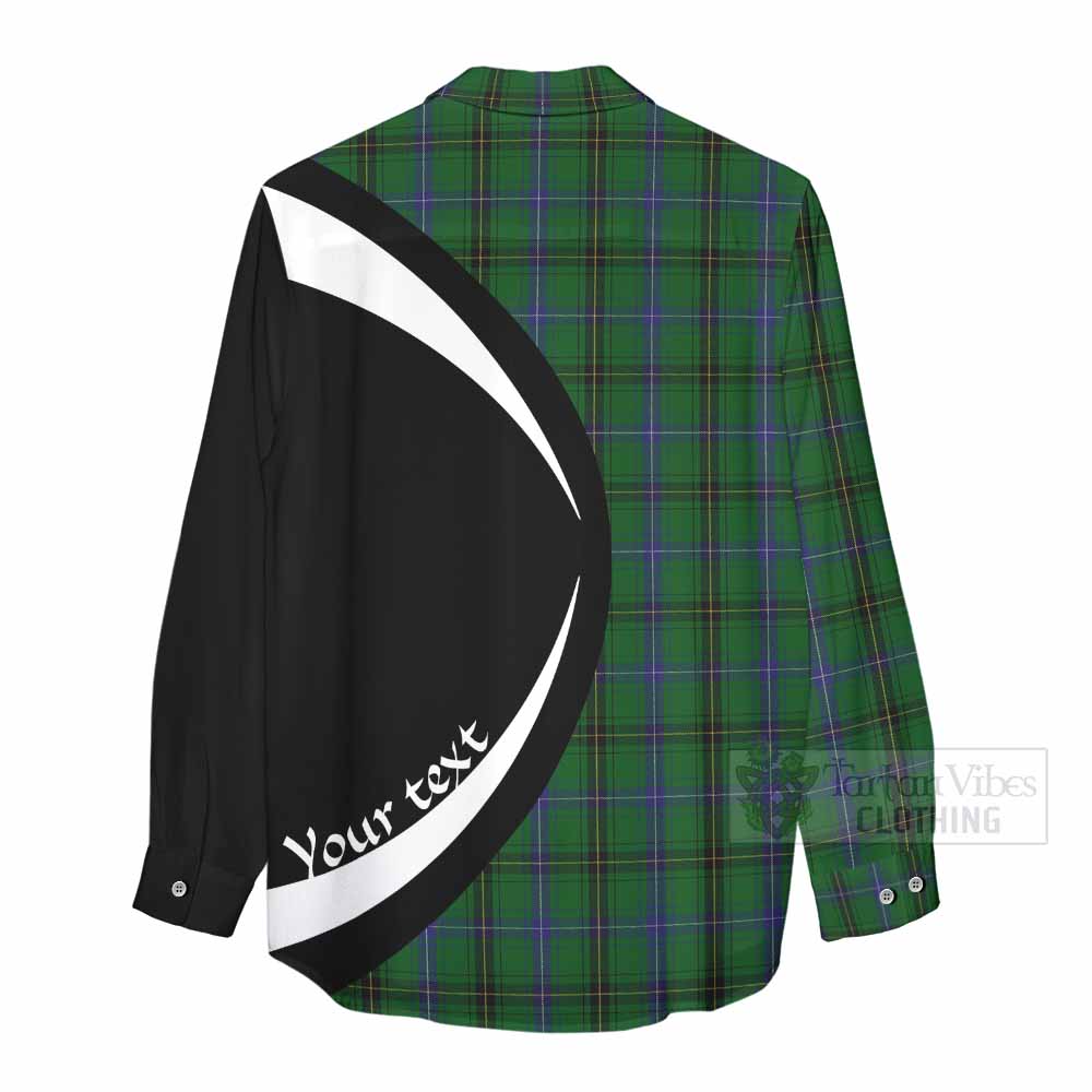 MacKendrick (McKendrick) Tartan Women's Casual Shirt with Family Crest Circle Style - Tartan Vibes Clothing
