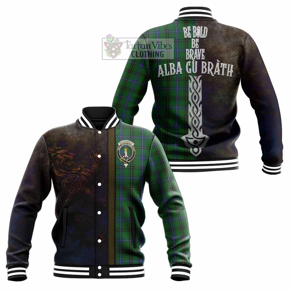 MacKendrick (McKendrick) Tartan Family Crest Baseball Jacket Alba Gu Brath Be Brave Lion Ancient Style - Tartan Vibes Clothing