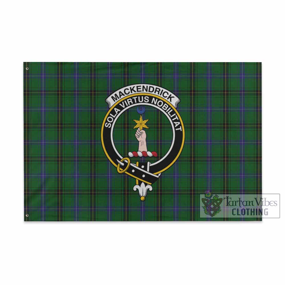 Tartan Vibes Clothing MacKendrick (McKendrick) Tartan House Flag with Family Crest