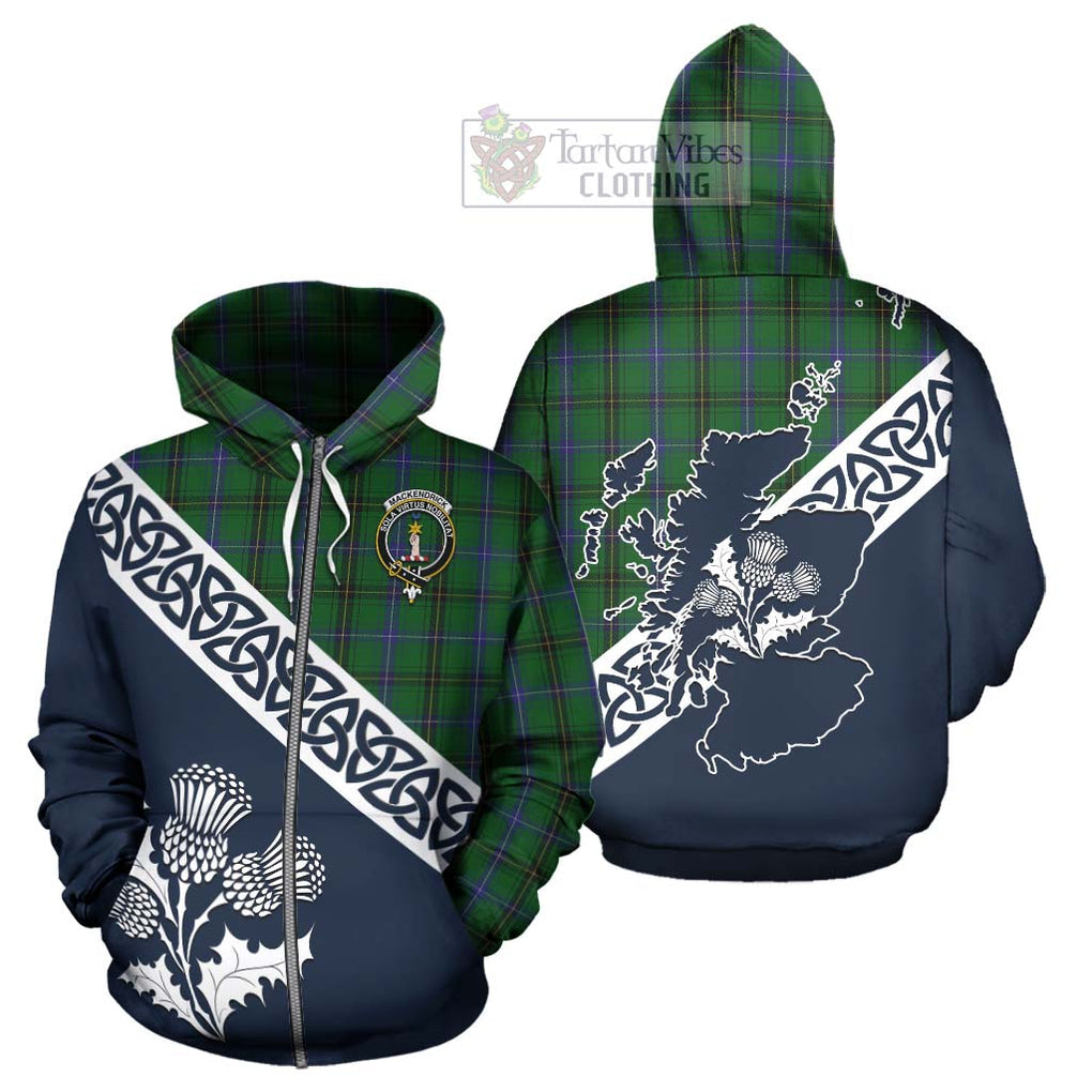 MacKendrick (McKendrick) Tartan Hoodie Featuring Thistle and Scotland Map - Tartan Vibes Clothing