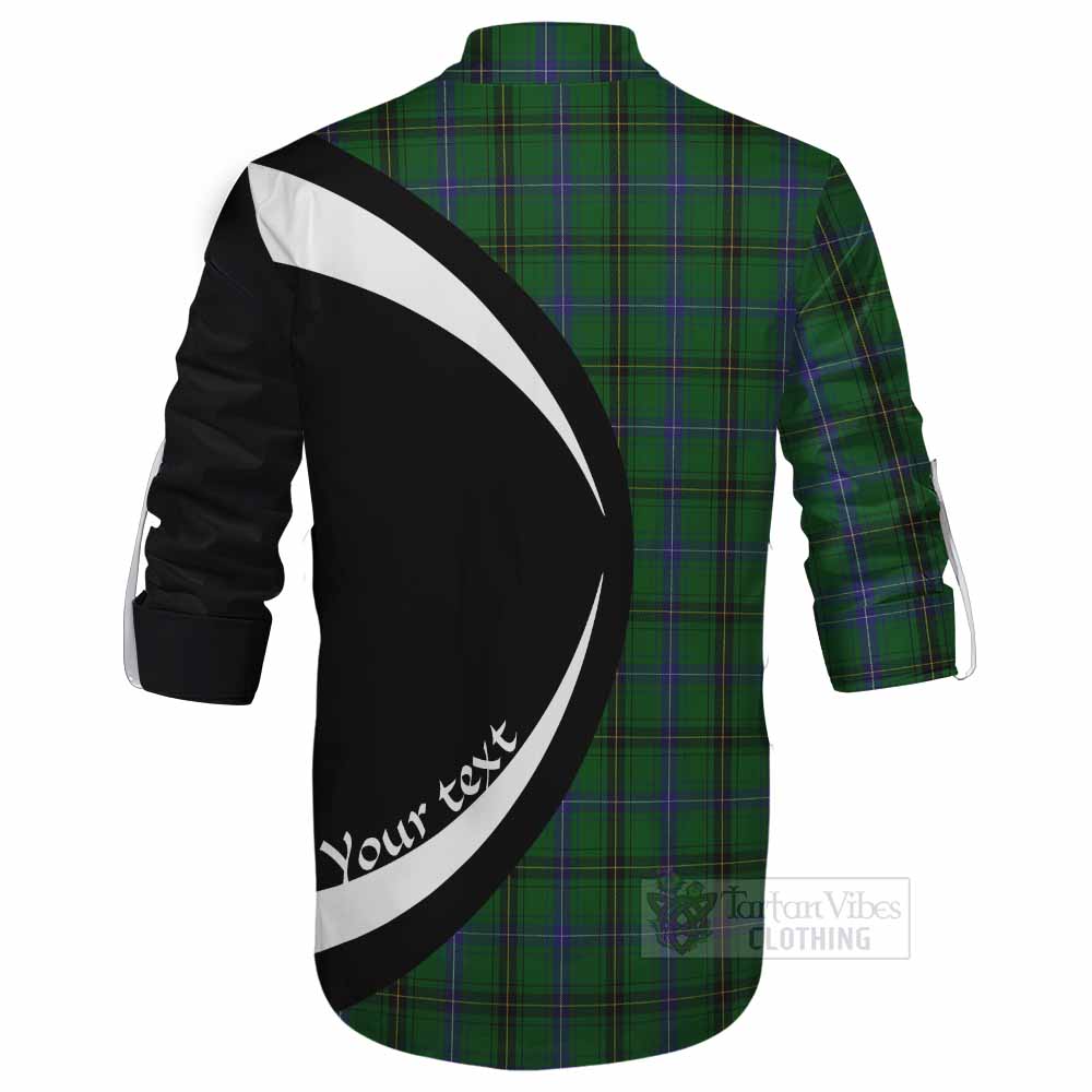MacKendrick (McKendrick) Tartan Ghillie Kilt Shirt with Family Crest Circle Style - Tartan Vibes Clothing