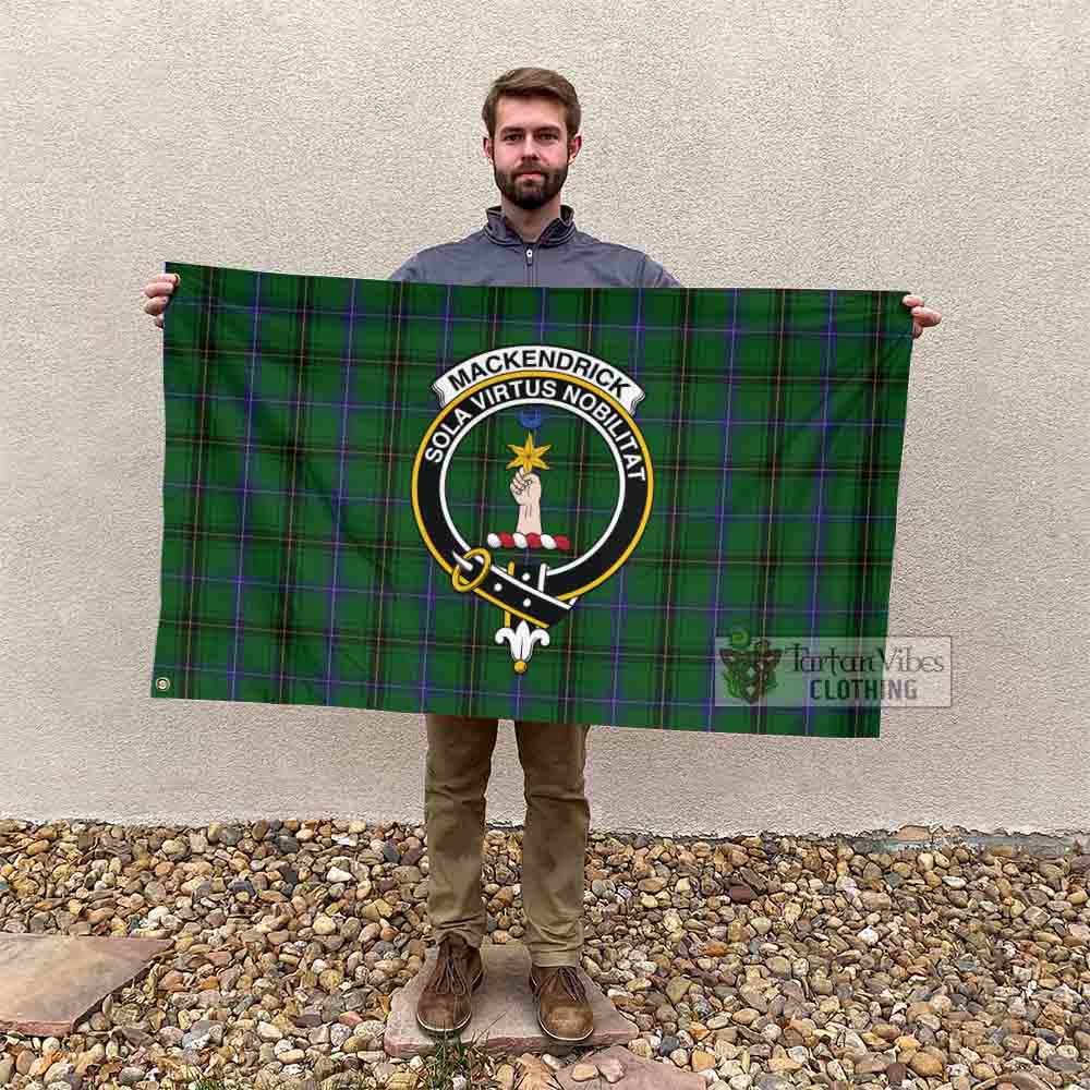 Tartan Vibes Clothing MacKendrick (McKendrick) Tartan House Flag with Family Crest