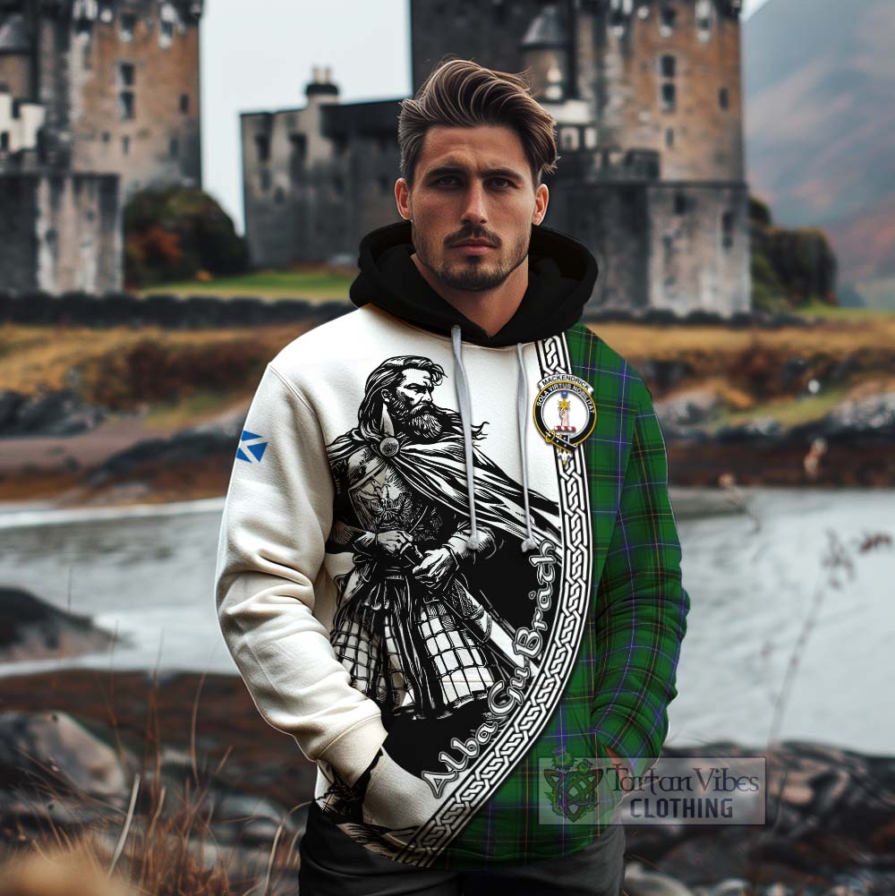 MacKendrick (McKendrick) Tartan Clan Crest Cotton Hoodie with Highlander Warrior Celtic Style - Tartan Vibes Clothing