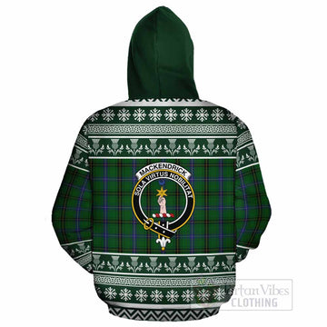 MacKendrick (McKendrick) Clan Tartan Christmas Cotton Hoodie with Family Crest