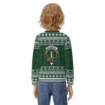 MacKendrick (McKendrick) Clan Tartan Christmas Kid Ugly Sweatshirt with Family Crest