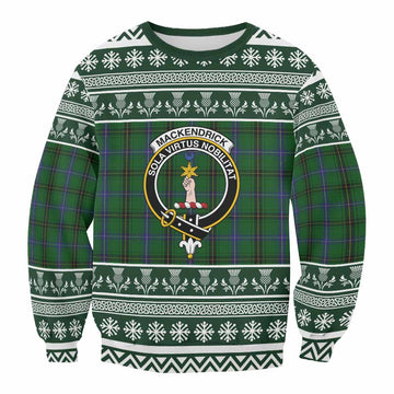 MacKendrick (McKendrick) Clan Tartan Christmas Sweatshirt with Family Crest