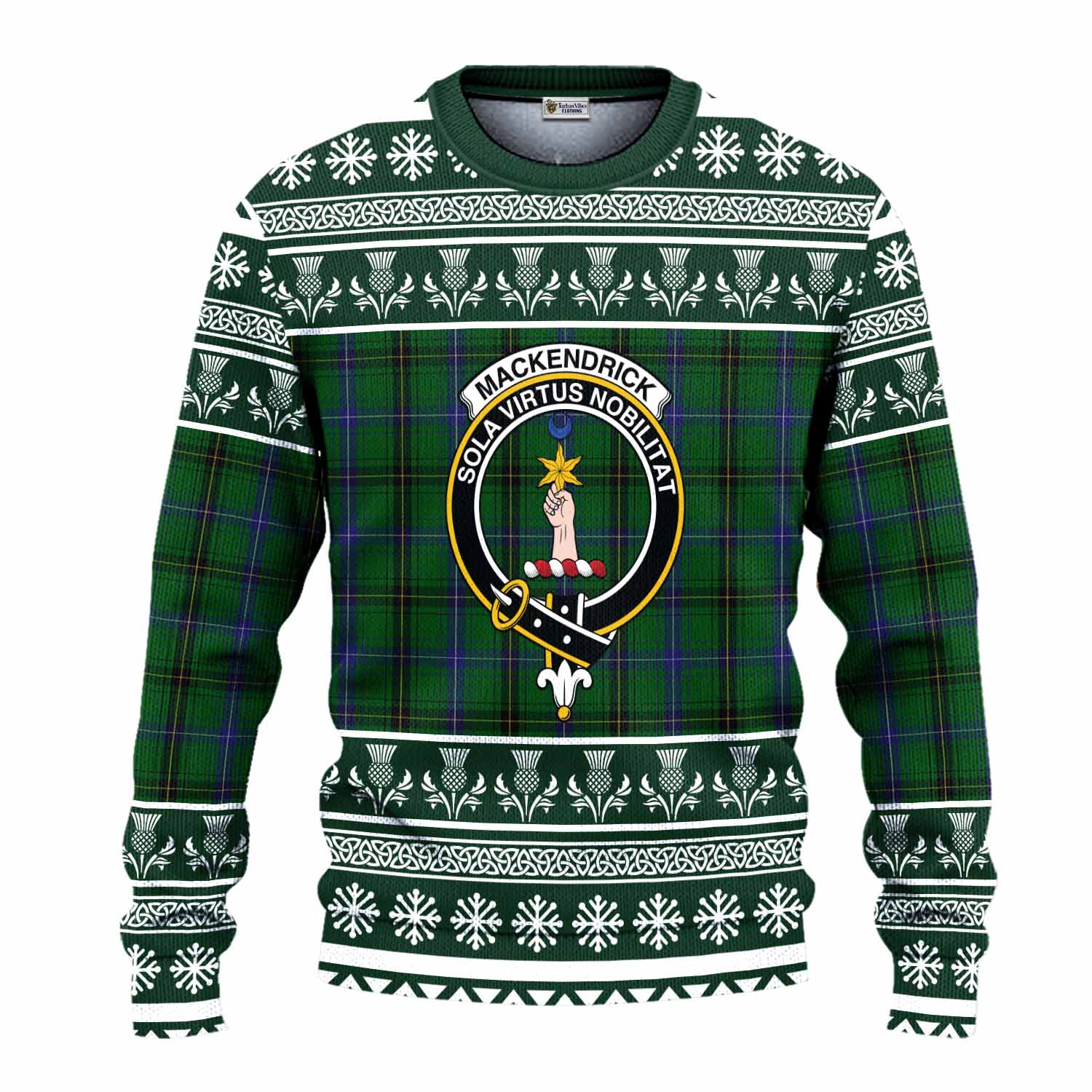 MacKendrick (McKendrick) Clan Tartan Christmas Ugly Sweater with Family Crest - Tartan Vibes Clothing