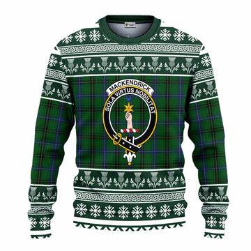 MacKendrick (McKendrick) Clan Tartan Christmas Ugly Sweater with Family Crest
