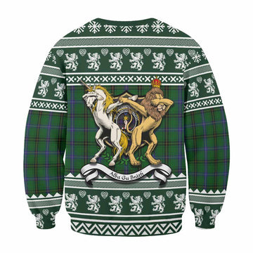 MacKendrick (McKendrick) Clan Tartan Crest Christmas Sweatshirt Coat of Arms Funny Style