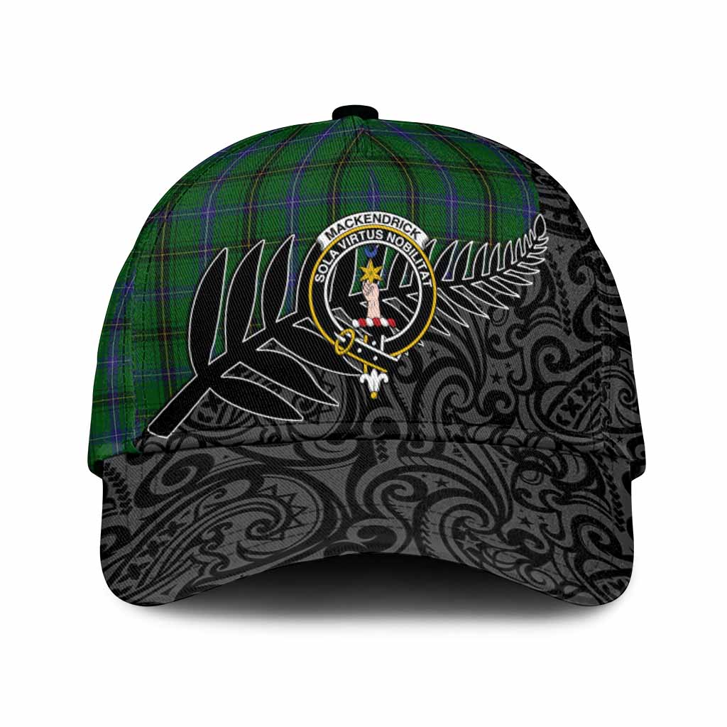 MacKendrick (McKendrick) Crest Tartan Classic Cap with New Zealand Silver Fern Half Style