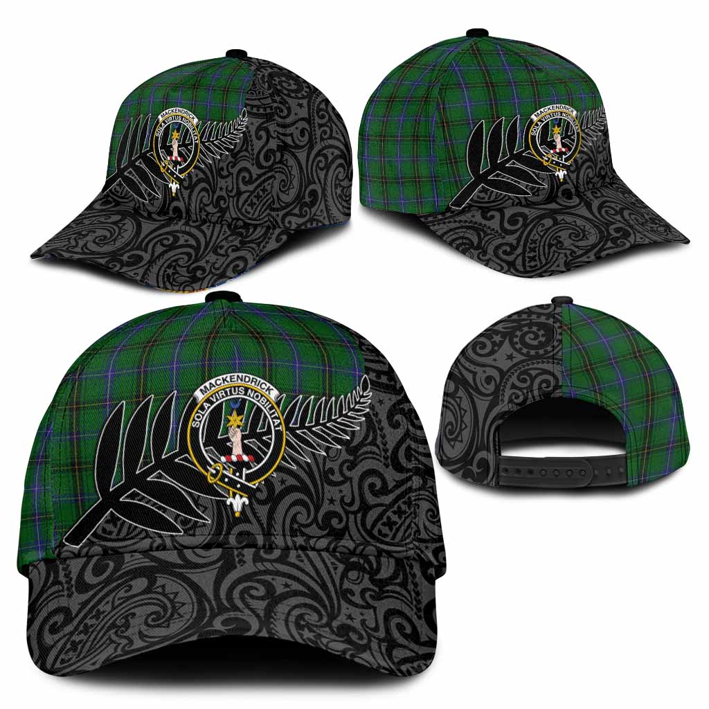 MacKendrick (McKendrick) Crest Tartan Classic Cap with New Zealand Silver Fern Half Style