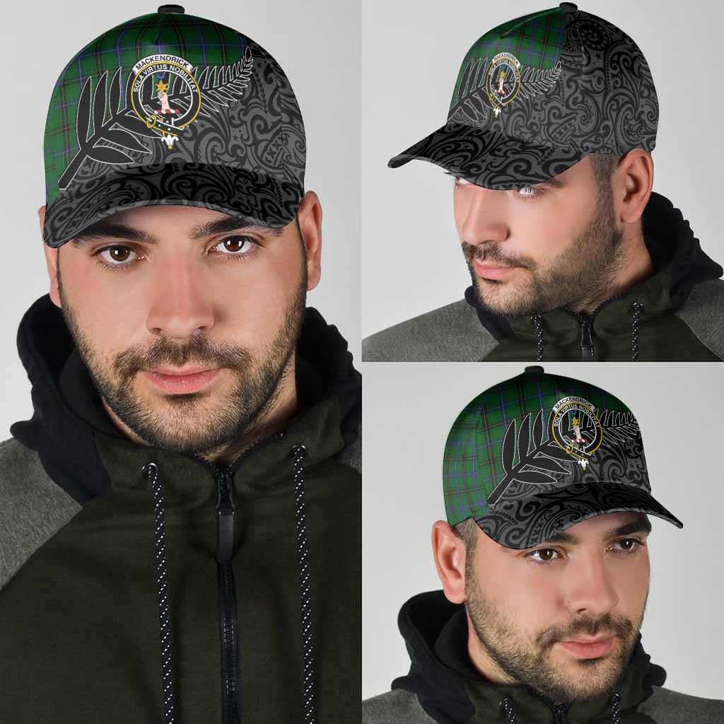 MacKendrick (McKendrick) Crest Tartan Classic Cap with New Zealand Silver Fern Half Style