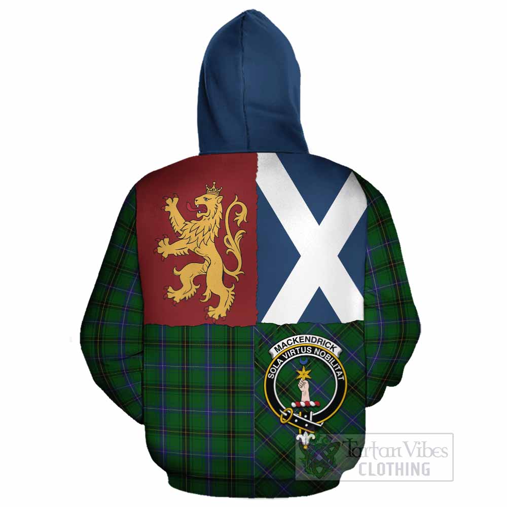 MacKendrick (McKendrick) Crest Tartan Cotton Hoodie with Lion Rampant Saltire Style - Tartan Vibes Clothing