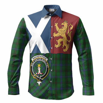 MacKendrick (McKendrick) Crest Tartan Long Sleeve Button Shirts with Lion Rampant Saltire Style