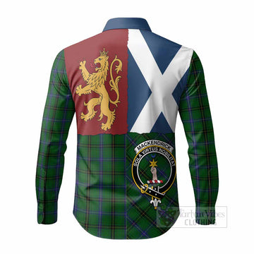MacKendrick (McKendrick) Crest Tartan Long Sleeve Button Shirts with Lion Rampant Saltire Style