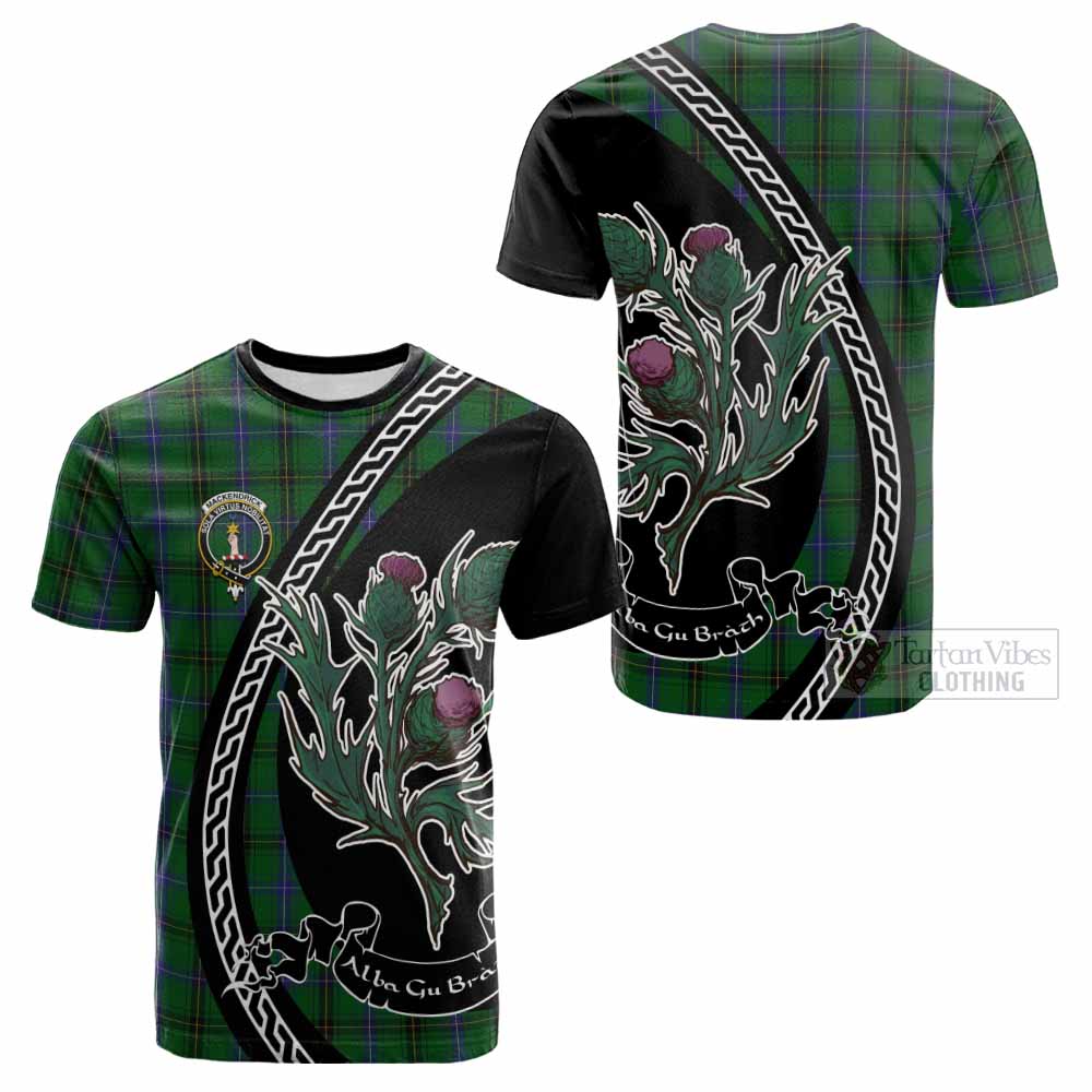 MacKendrick (McKendrick) Family Crest Tartan Cotton T-shirt Alba Thistle Inspired - Tartan Vibes Clothing
