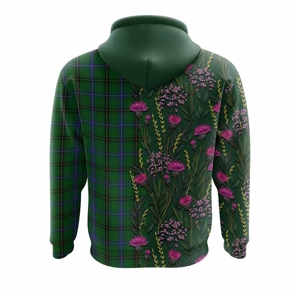 MacKendrick (McKendrick) Family Crest Tartan Hoodie Scottish Thistle Flower Pattern Half Style - Tartan Vibes Clothing