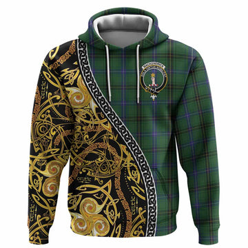 MacKendrick (McKendrick) Tartan Crest Hoodie Celtic Knot and Triple Trickle Spiral Symbols
