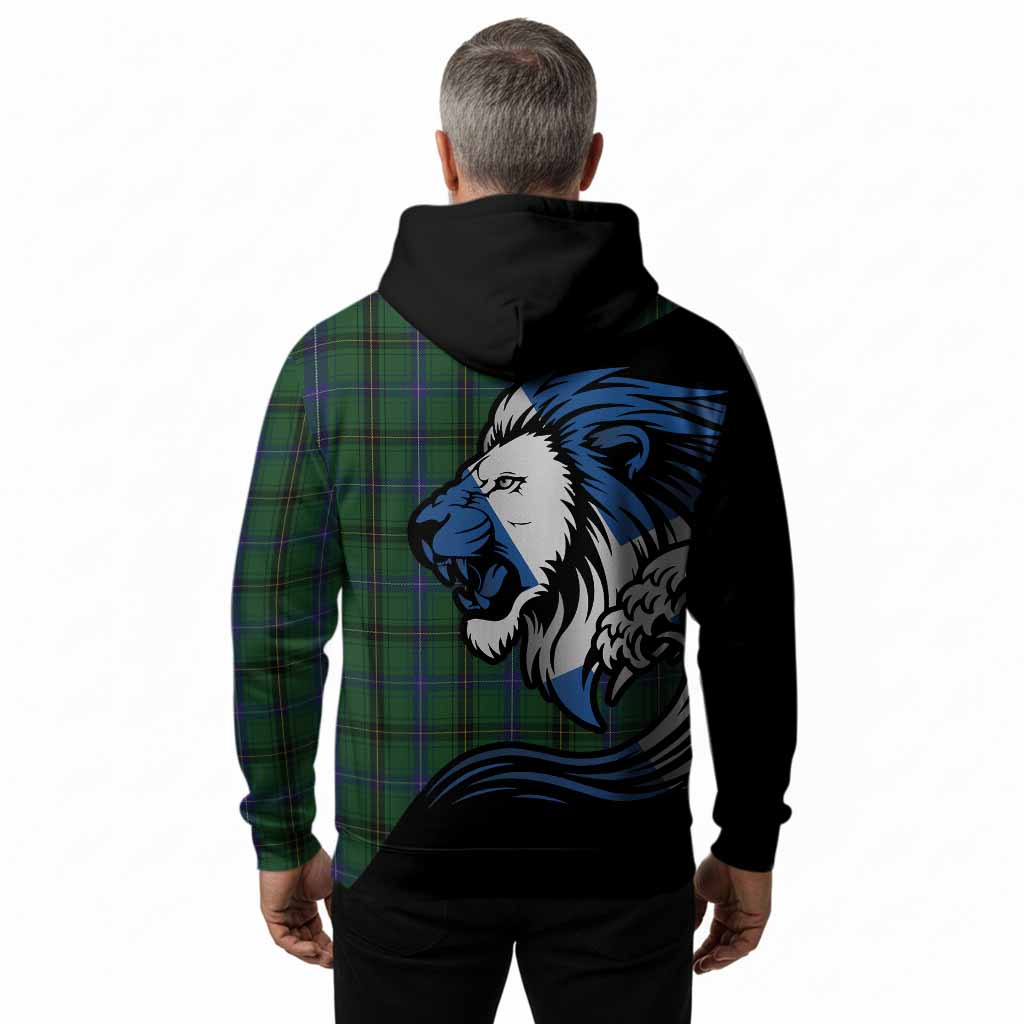 MacKendrick (McKendrick) Tartan Crest Hoodie Scottish Golden Lions Wave Flow