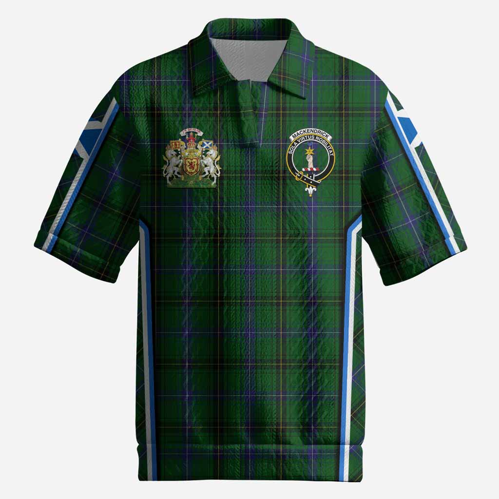 MacKendrick (McKendrick) Tartan Crest Men’s Polo Sweater Top Scotland Coat of Arm Flag Style