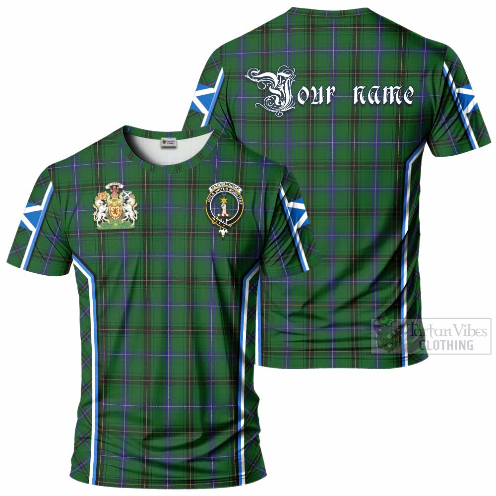 MacKendrick (McKendrick) Tartan Crest T-shirt Scotland Coat of Arm Flag Style - Tartan Vibes Clothing