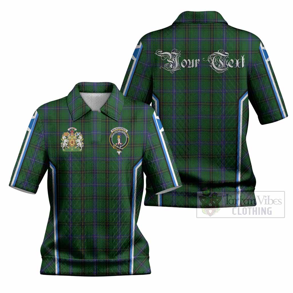 MacKendrick (McKendrick) Tartan Crest Women’s Polo Sweater Top Scotland Coat of Arm Flag Style