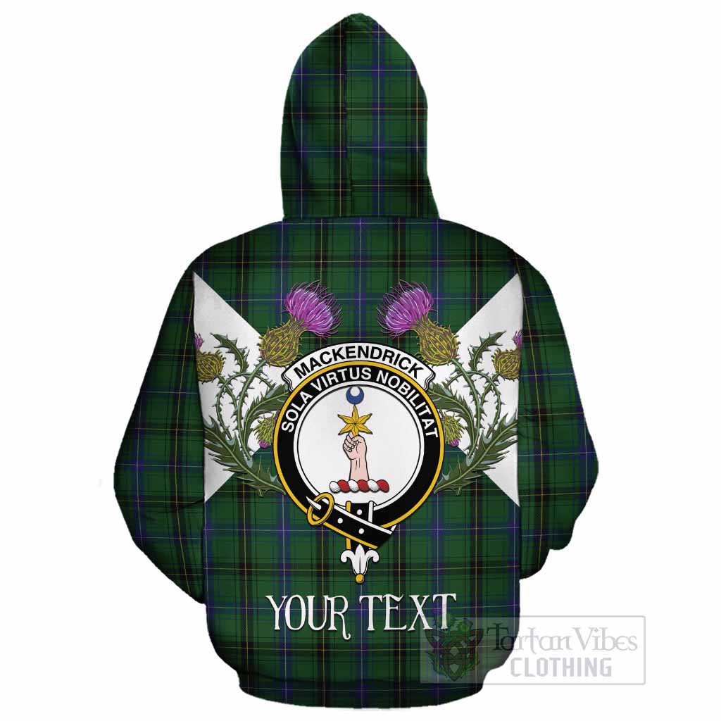 MacKendrick (McKendrick) Tartan Family Crest Cotton Hoodie Scottish Burns Night Thistle Floral